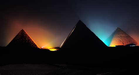 Pyramids At Night In Giza Egypt Image Free Stock Photo Public