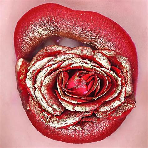 Red Roses Romantic Lip Lip Art Makeup Lipstick Art Lipstick