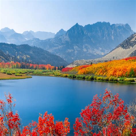 Autumn Trees Wallpaper 4k Lake Mountain Range Daytime