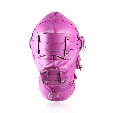 2020 Erotic Sex Bdsm Bondage Leather Hood For Adult Play Games Full Masks Fetish Face Blindfold