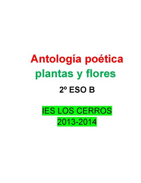 Antolog A Po Tica De Plantas Y Flor D By Leiva Fernandez Issuu