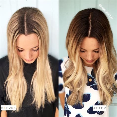 Demarcation Line To Melted Blonde Formula Included Styles в Color