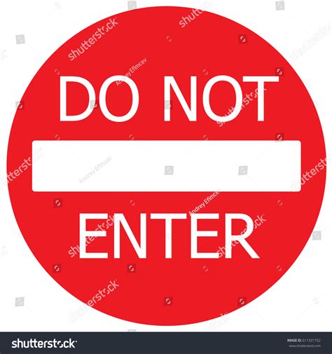Do Not Enter English Sign Vector Stock Vector Royalty Free 611331752