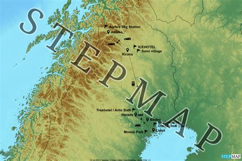 Stepmap Swedish Lapland Cny Landkarte Für World