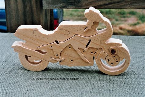Pine Motorcycle Puzzle Jigsaw Projects Wooden Puzzles