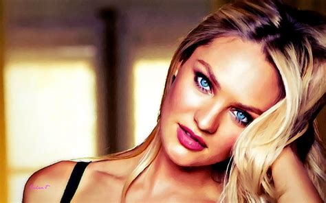 Candice Swanepoel ~ Oil Painting Art Model Blonde By Cehenot Woman