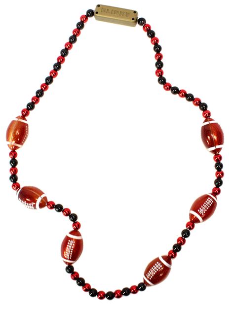 Red Black Football Lighted Beads