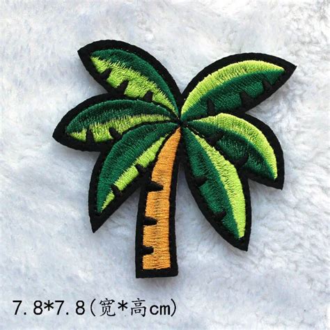 10 Pcs Embroidered Coconut Tree Iron On Sew On Patches Applique