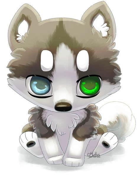 Hand Drawn Chibi Cute Husky Drawing By A Talented Artist