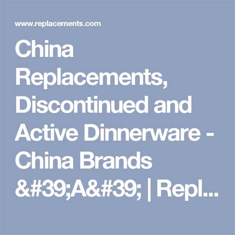 China Replacements, Discontinued and Active Dinnerware - China Brands ...