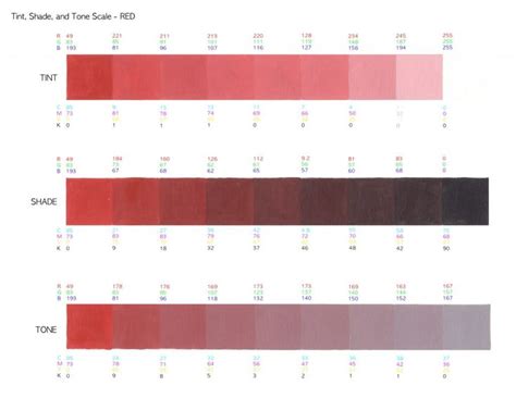 Tint Shade And Tone Scale Red Color And Drawing Colorful Drawings