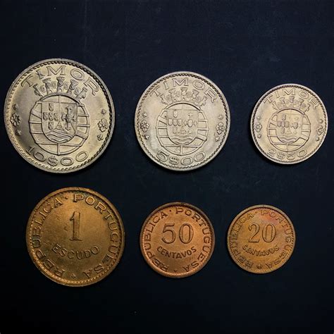 Set 6pcs Portuguese East Timor Coins Set Old Edition Eu European 100