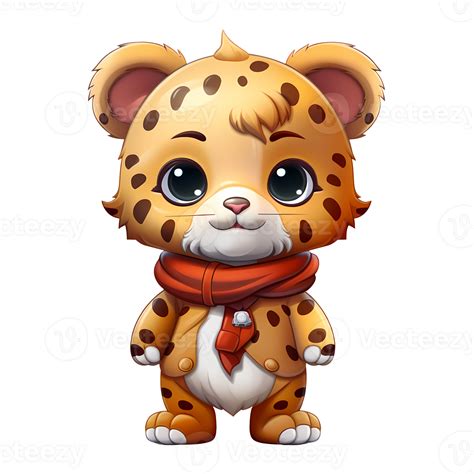 Cute Leopard With Christmas Clipart Illustration Ai Generative 29880490 Png