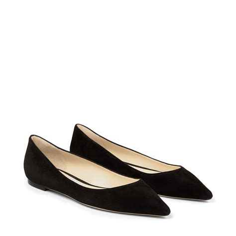 Black Suede Pointy Toe Flats Romy Flat 247 Collection Jimmy Choo