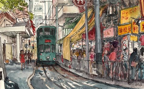 Street Scenes Of Hong Kong Life Sketch On Behance