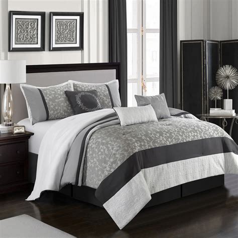 Nanshing America Inc Willow Grey 7 Pc Comforter Set Bedding Sets