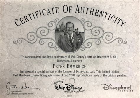 Walt Disneys 100th Birthday Cast Member Exclusive Lithograph Id