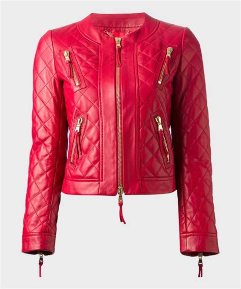 red womens quilted biker leather jacket winter outfits for womens