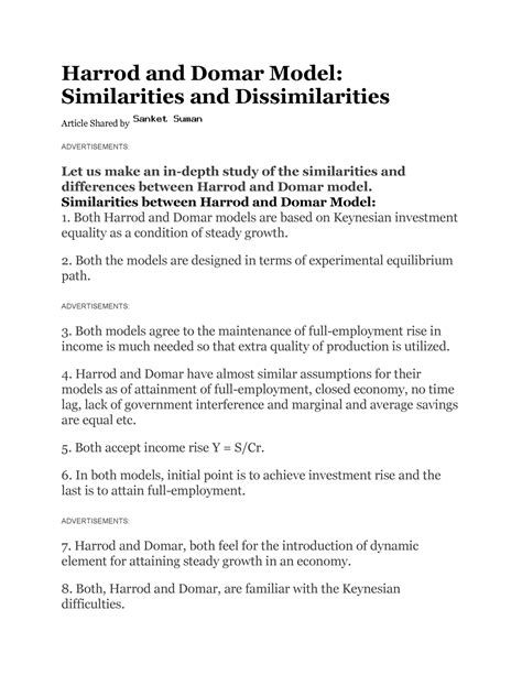 Harrod and Domar Model - DR SIMIYU - Harrod and Domar Model