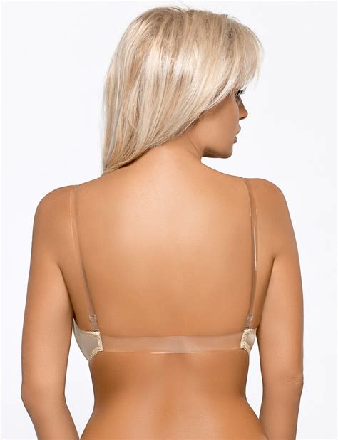 Push Up Bra With Clear Back Removable Straps Womens Lingerie By Mat M