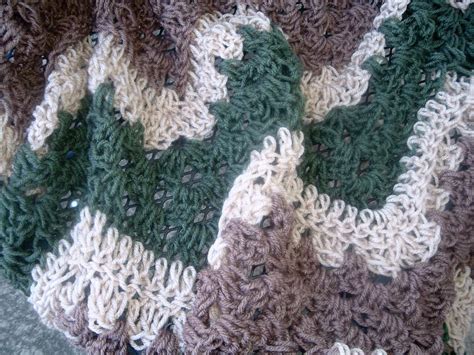 Hand Crocheted Decorative Afghan Throw Lacey Ripple Cafe Brown Etsy