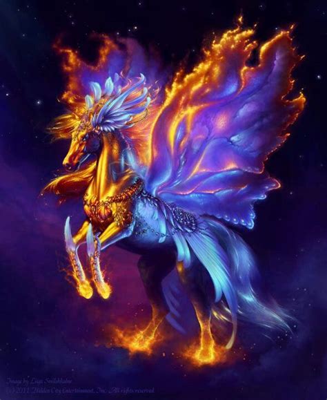 Fire Unicorn Magical Creatures Mythical Creatures Art Fantasy Creatures