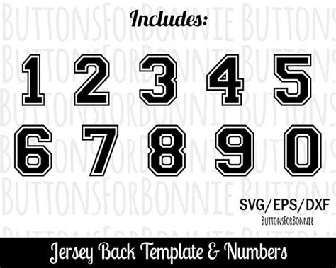 Jersey Number Svg Jersey Back Svg Jersey Template Svg Etsy T Shirt