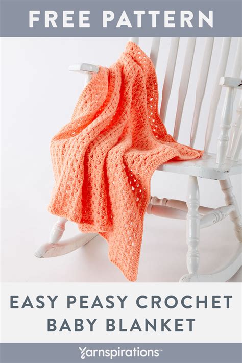 Free Easy Peasy Baby Blanket Crochet Pattern Using Caron One Pound Yarn