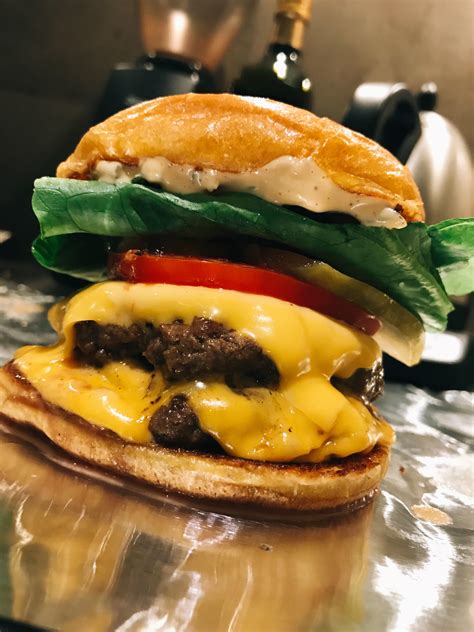 Homemade Double Bison Smash Burger W The Special Sauce R Burgers