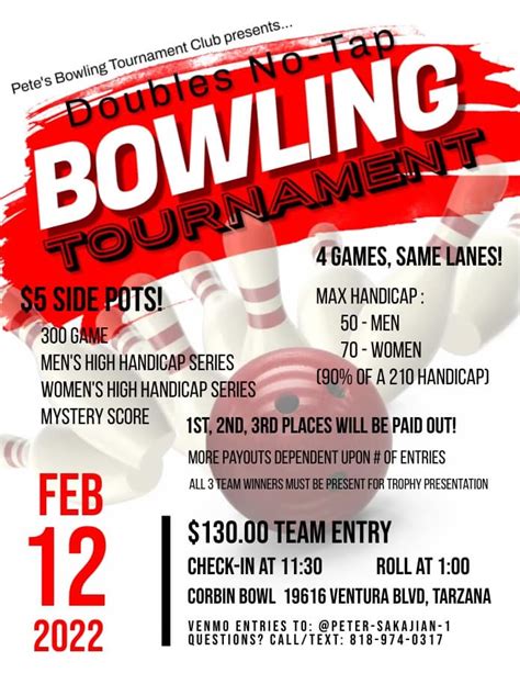 Doubles No Tap Bowling Tournament Southern Tnba And Usbc Bowling