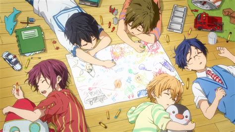Anime Series Free Group Friend Cute Pencil Color Sleep Children