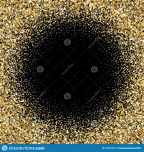 Gold Glitter Wave Abstract Background Golden Sparkles On Black