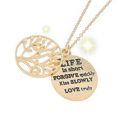 Live And Forgive Stamped Necklace Tophatter Necklace Jewelry