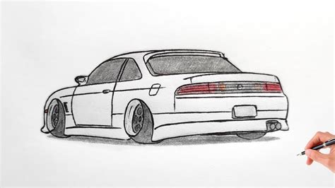 How To Draw A Nissan Silvia S14 Stance Drawing A 3d Car Coloring