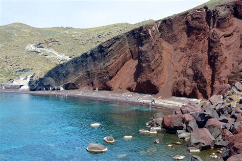 Redsandbeach In Santorini Greece Red Sand Beach