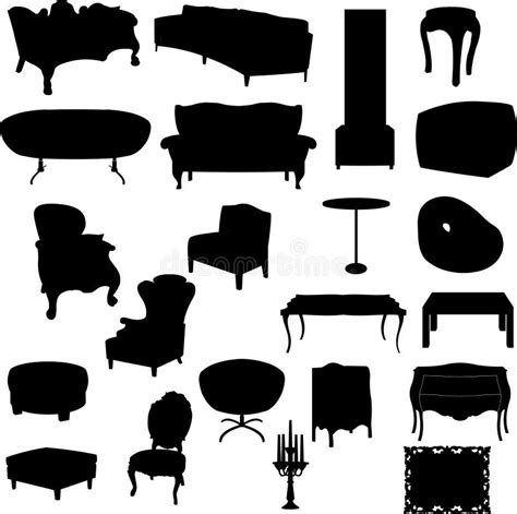 Furniture Silhouettes Stock Vector Illustration Of Table 21721288