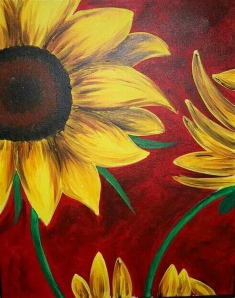 Sunflower On Red Painting With A Twist Pinterest