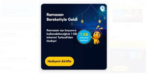 Turkcell Ramazan 1 GB Hediye Kampanyası BekçiAlımı