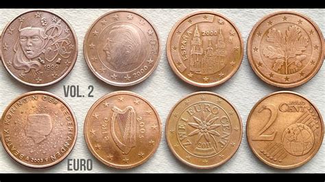 2 Euro Cent Coins Of Different European Countries Euro Coins