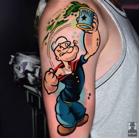 Popeye Tattoo Tatuagem De Rosa No Ombro Tatuagem De Manga Tatuagem