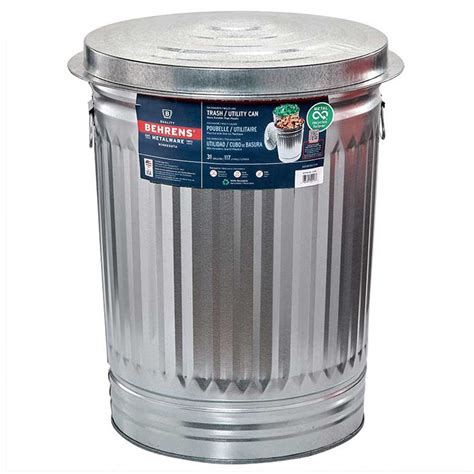 Garbage Can 30gal Galvw Lid