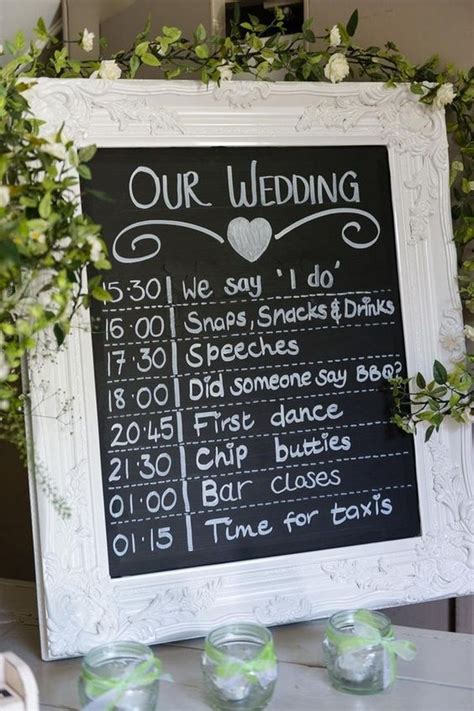Rustic Chalkboard Wedding Timeline Sign Ideas Emmalovesweddings