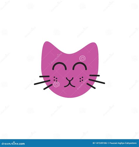 Concepto Lindo Del Logotipo Del Ejemplo De Los Emoticons Del Gato De La Cara Stock De