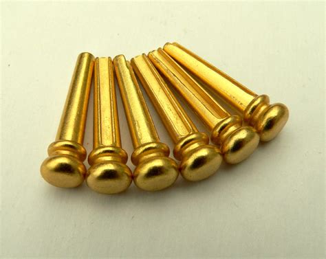 Gold Coloured Metal Bridge Pin Set For Acoustic Guitar String Pegs Pins