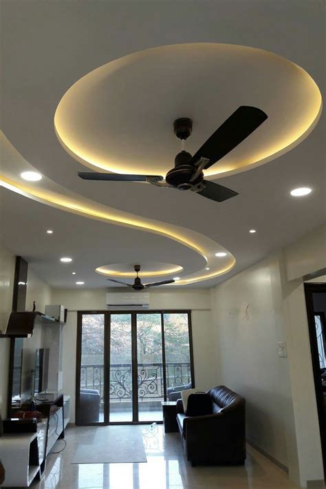 Pop Ceiling Design For Hall With 2 Fans