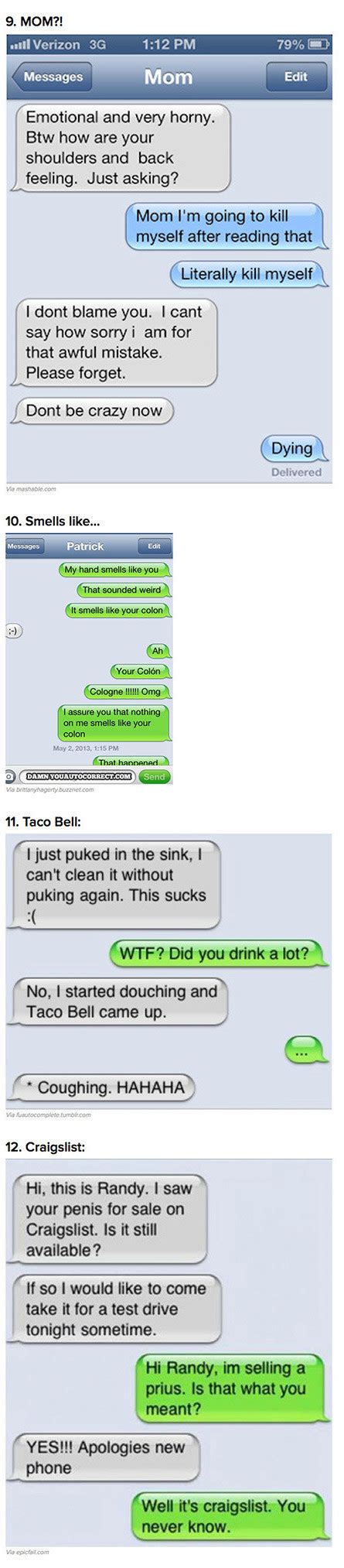 12 of the most awkward text messages sent thanks to auto correct
