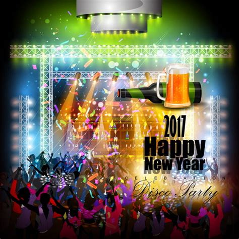 2017 New Year Night Party Poster Template Vectors 21 Eps Uidownload