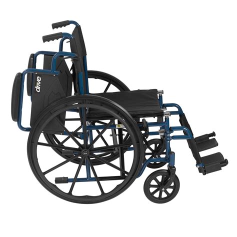 Drive Medical Blue Streak Wheelchair With Flip Back Desk Arms Swing