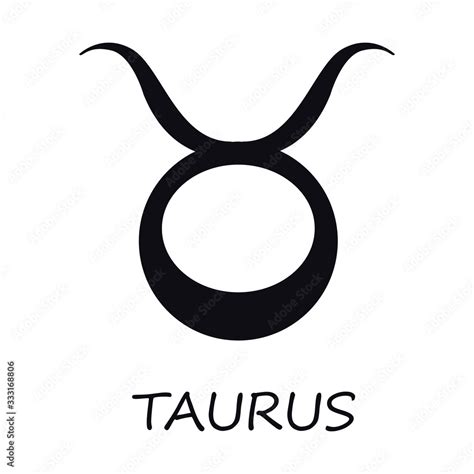 Vecteur Stock Taurus Zodiac Sign Black Vector Illustration Celestial