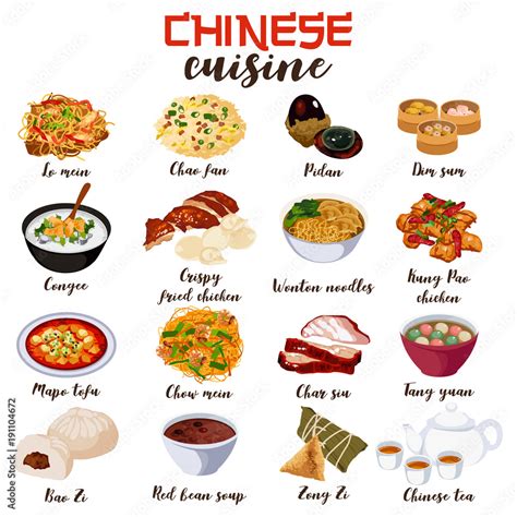 Chinese Food Cuisine Illustration Stock Vector Adobe Stock
